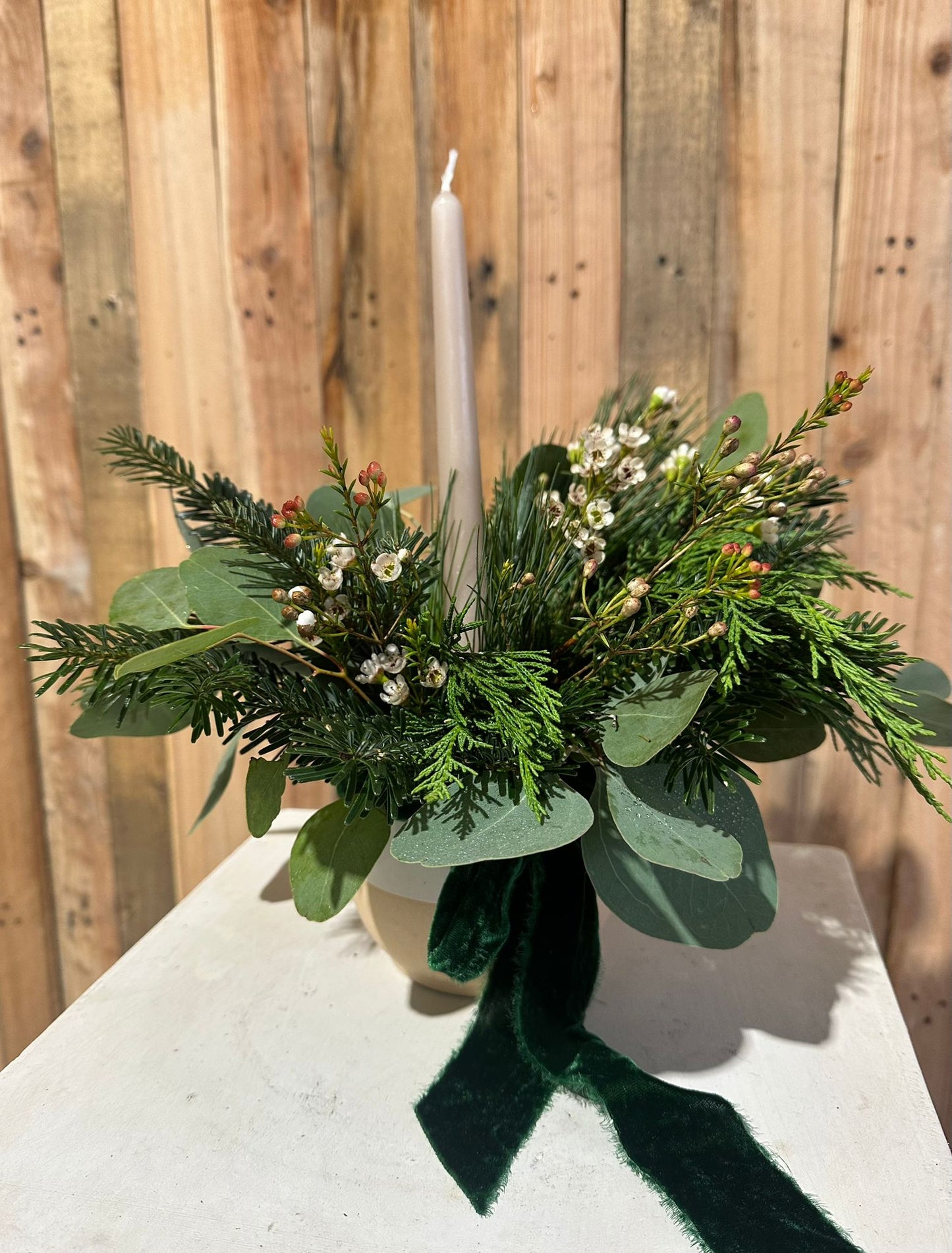 Rustic Winter Glow Arrangement